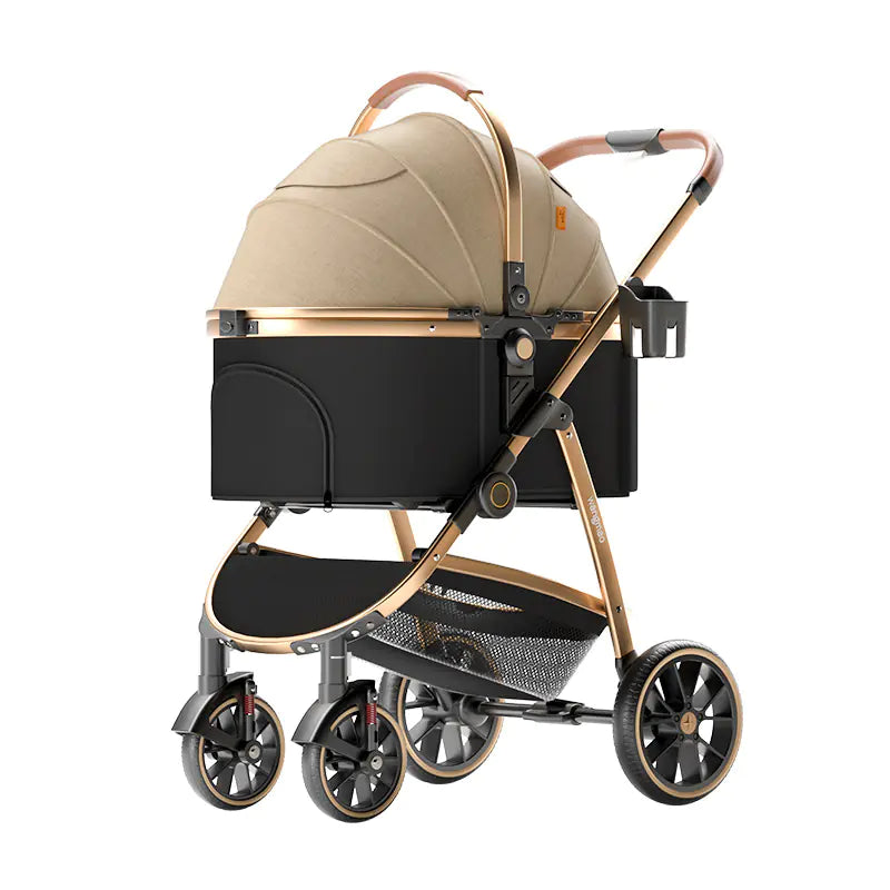 Luxury Medium Dog Pet Stroller – Lightweight Folding Aluminum Frame