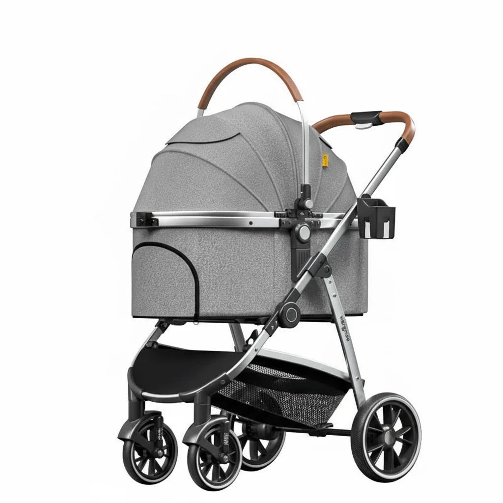 Luxury Medium Dog Pet Stroller – Lightweight Folding Aluminum Frame