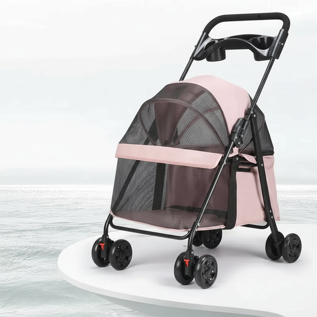 Pet Stroller for Small Dogs and Cats - Lightweight & Foldable