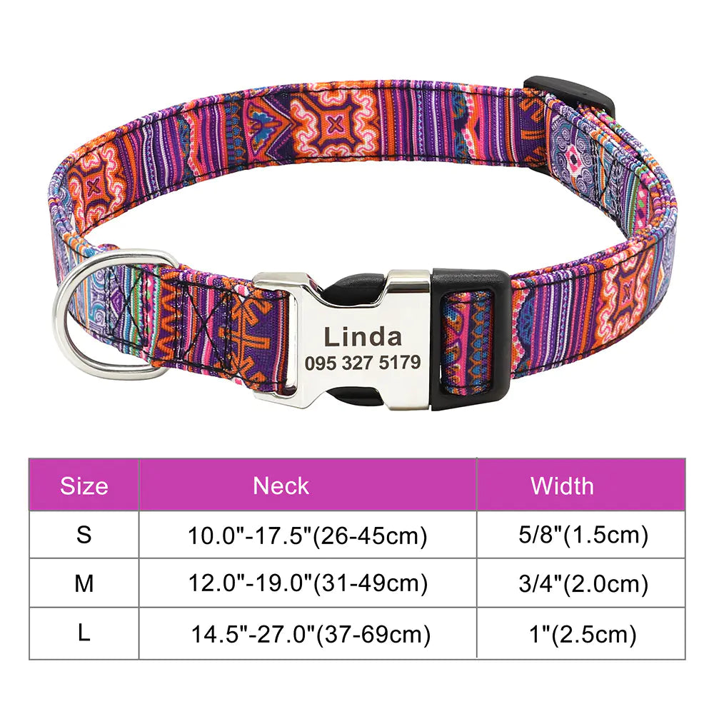 Personalized Adjustable Nylon Dog and Cat Collar