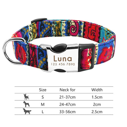 Personalized Adjustable Nylon Dog and Cat Collar