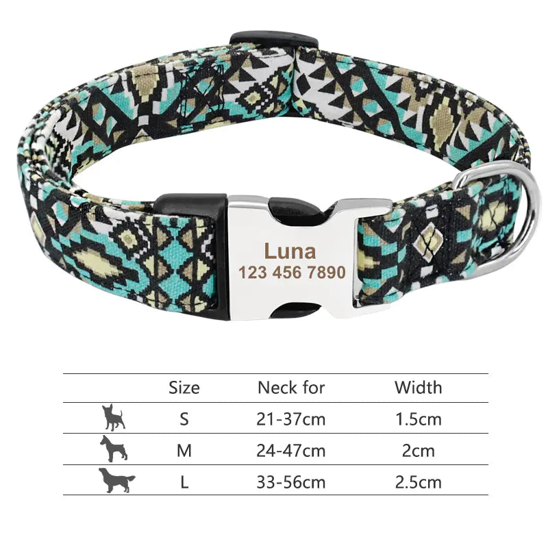 Personalized Adjustable Nylon Dog and Cat Collar