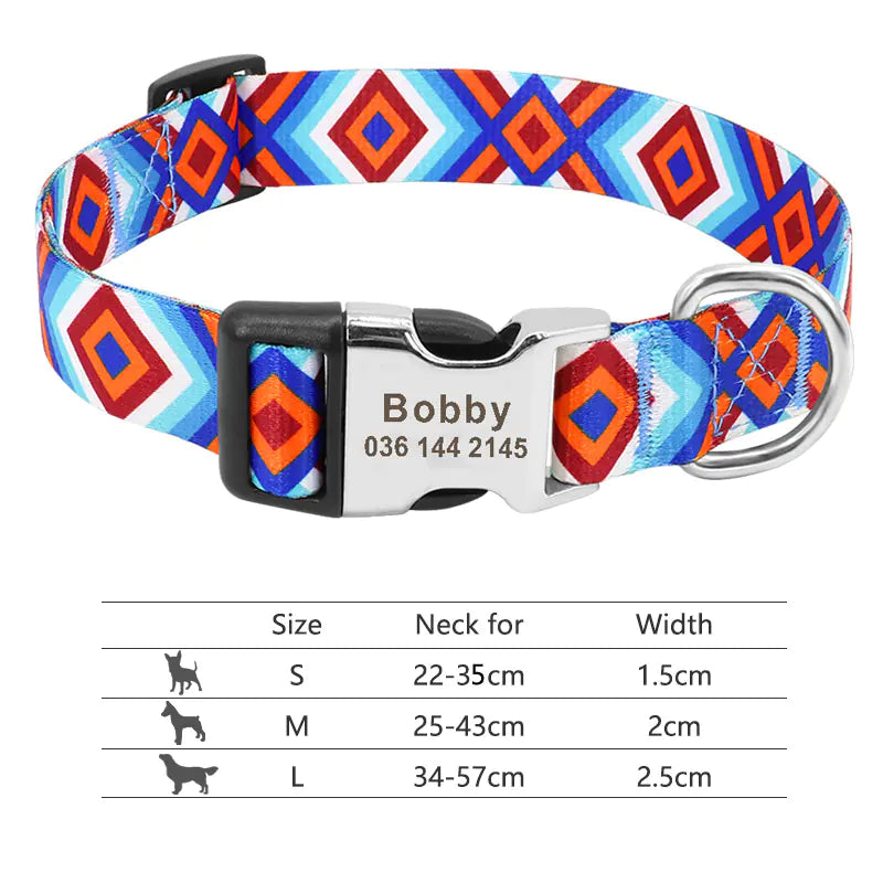 Personalized Adjustable Nylon Dog and Cat Collar