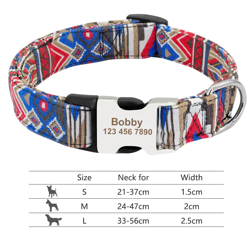 Personalized Adjustable Nylon Dog and Cat Collar