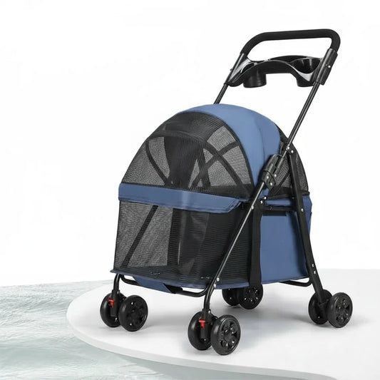 Pet Stroller for Small Dogs and Cats - Lightweight & Foldable