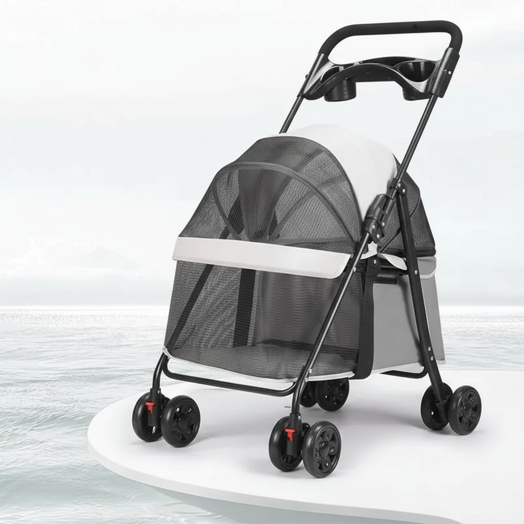 Pet Stroller for Small Dogs and Cats - Lightweight & Foldable