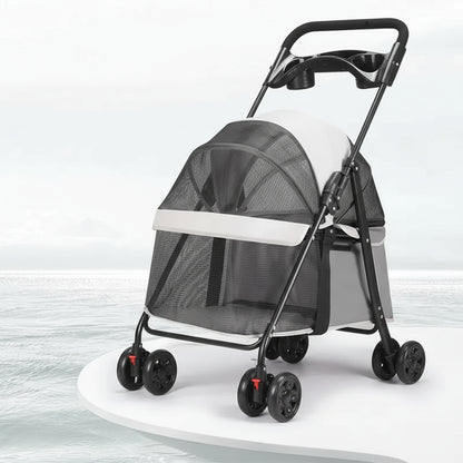 Pet Stroller for Small Dogs and Cats - Lightweight & Foldable