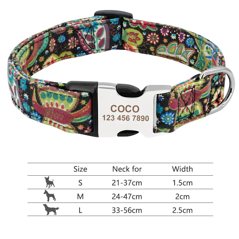 Personalized Adjustable Nylon Dog and Cat Collar