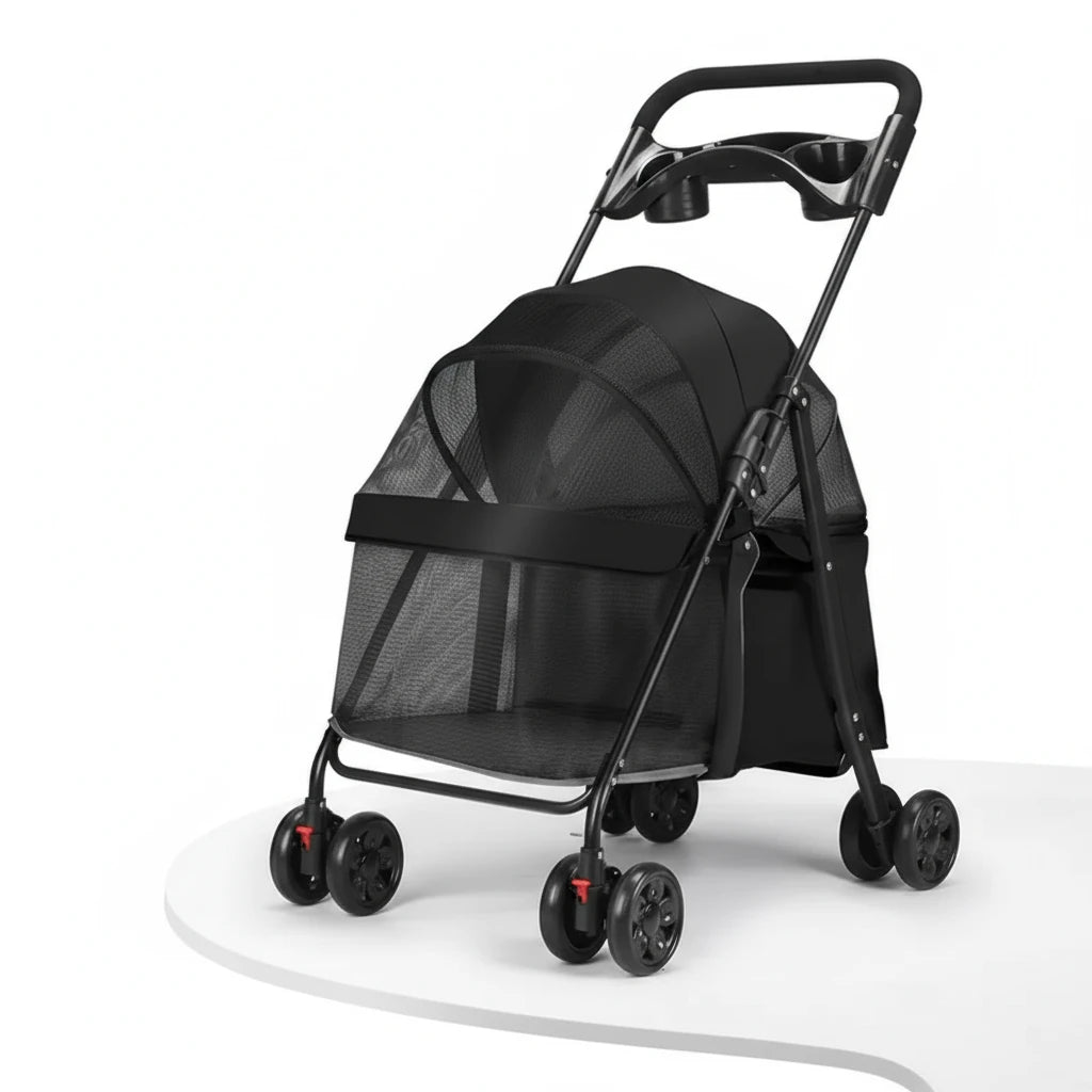 Pet Stroller for Small Dogs and Cats - Lightweight & Foldable